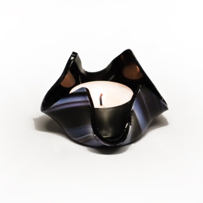 Candle holder Black flower, Ref. S221