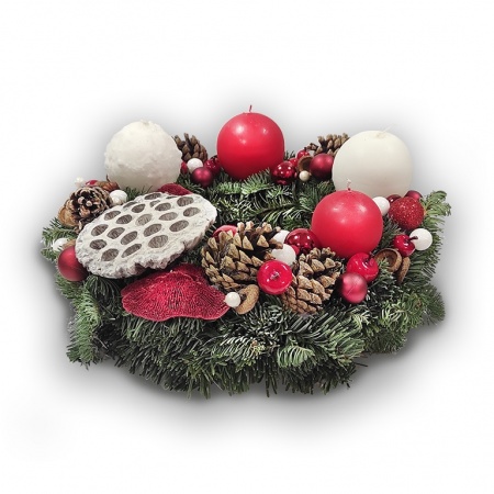Ziemassvētku vainags, D35 cm ar svecēm, Ref.2338