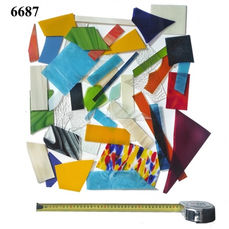Pieces of colored glass, Ref. 6687